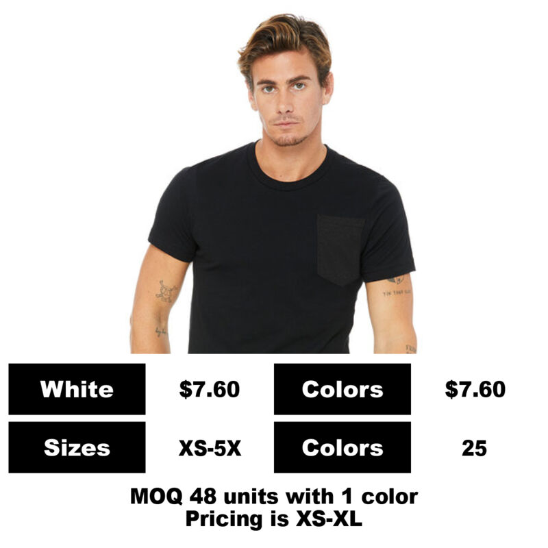 B3001-P: One of a Kind 6.0 oz Cotton Pocket T-Shirt - 4.2 oz Cotton Pocket T-Shirt