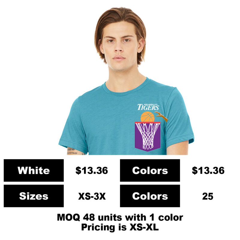 B3001-P: Sublimation Pocket Print - 4.2 oz Cotton Pocket T-Shirt