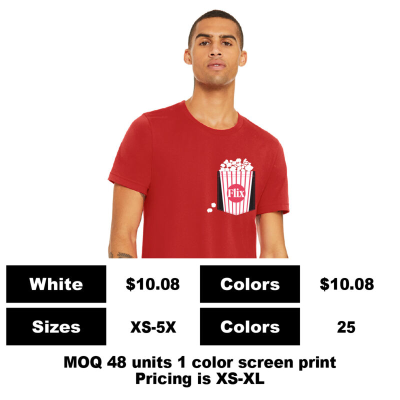 B3001-P: Sublimation Pocket Print - 4.2 oz Cotton Pocket T-Shirt