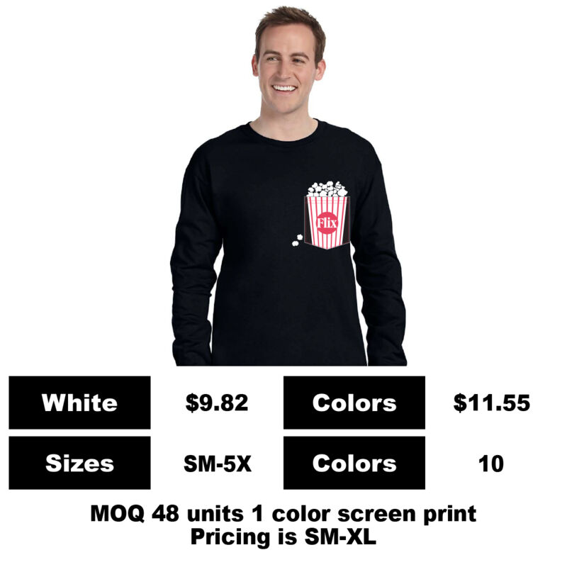 G2400-P: Sublimate on Pocket & Screen Print Above Pocket - 6 oz Cotton Long Sleeve Pocket Polo