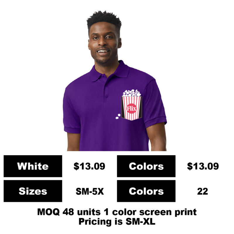 G8800-P: Sublimate on Pocket & Screen Print Above Pocket Jersey Polo