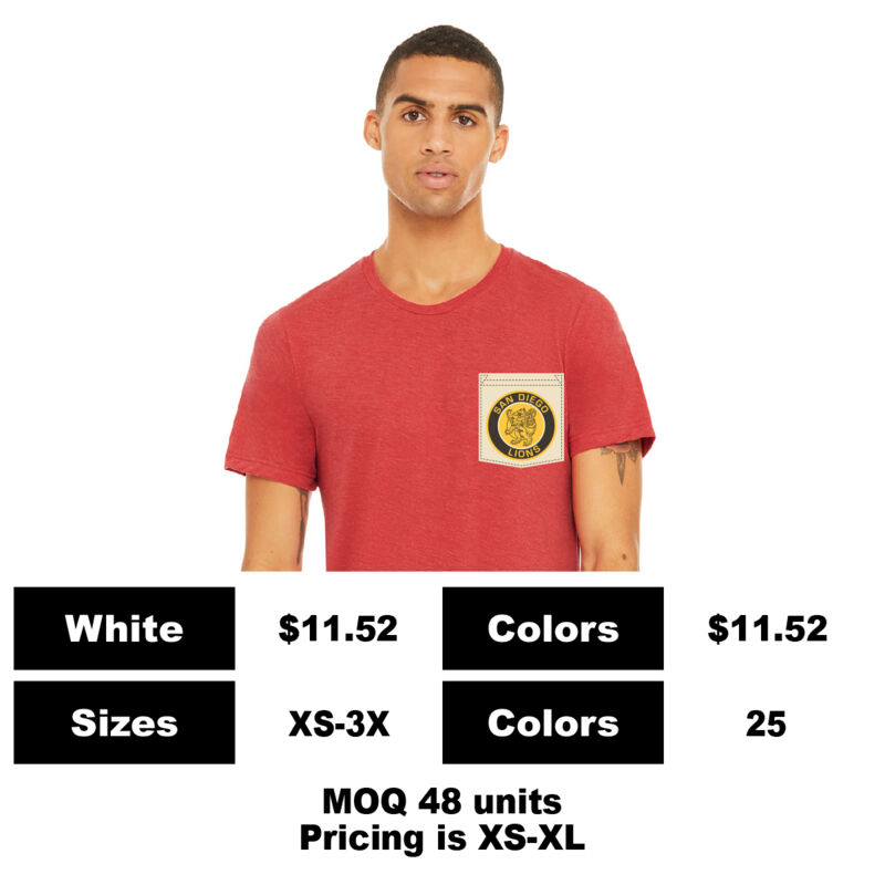 B3001-P: Sublimation Pocket Print - 4.2 oz Cotton Pocket T-Shirt