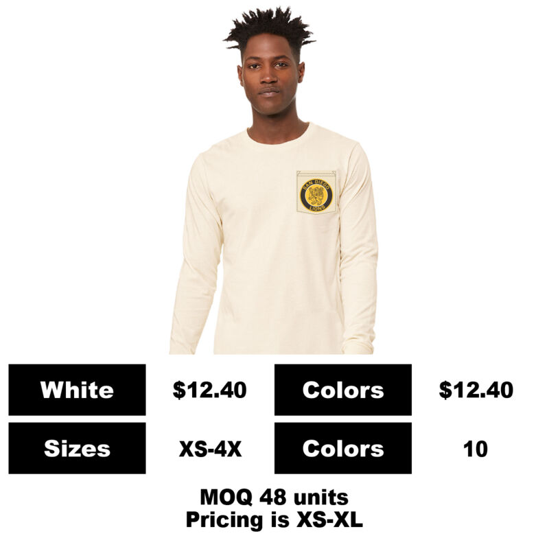 B3501CVC-P: Sublimation Pocket Print - 4.2 oz Blend Long Sleeve Pocket T-Shirt
