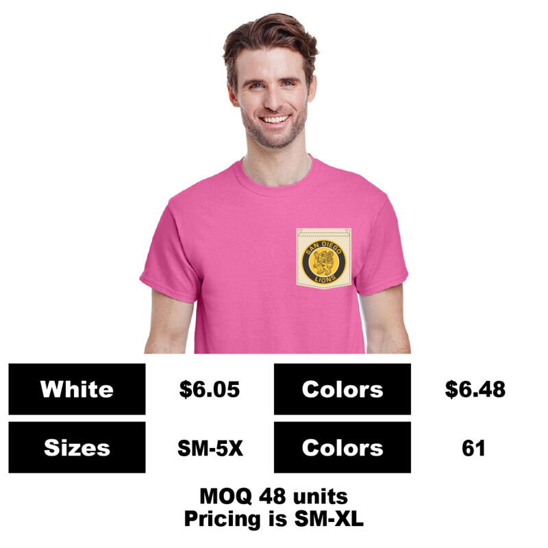 G2000-P: Sublimation Pocket Print - 6.0 oz Cotton Pocket T-Shirt